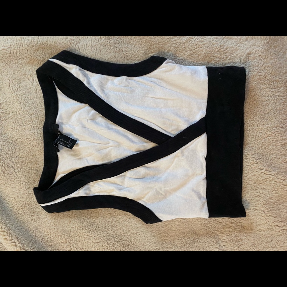 Black and White Crop Top